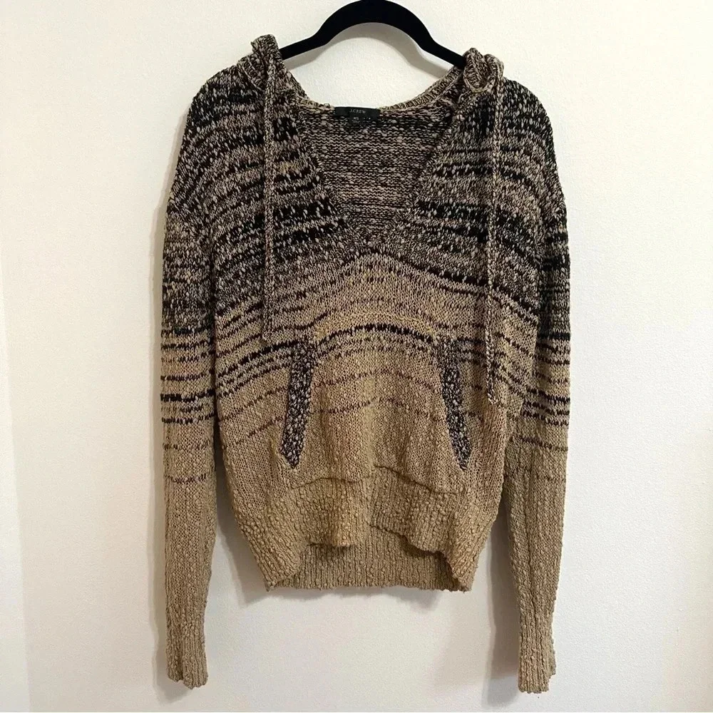 J. Crew Cropped Marled Cotton Hoodie Size XS fair trade relaxed slouchy